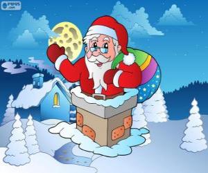 Puzzle Άγιος Βασίλης με την καμινάδα